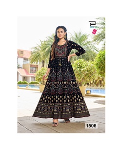 Venta al por mayor Diseñador Premium Chanderi Modal Foil Print Alia Rayon Indian Pakistani Wedding Kurti Pant Dupatta Super Fancy New - Product Image 1