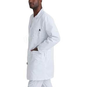 2024 nueva llegada de alta calidad 100% algodón blanco batas de laboratorio antiarrugas e impermeables uniformes de Hospital - Product Image 3