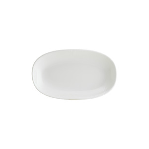 Plato de Servir Ovalado Bonami Gourmet Premium de Porcelana, 24 cm, Color Blanco Iris, Elegante y Minimalista, para Aperitivos - Product Image 1