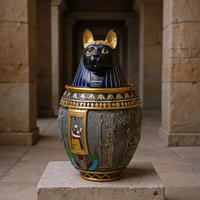 Urne commémorative écologique en résine sur le thème de la mythologie égyptienne ancienne, statue des dieux du chat, pot funéraire pour animaux de compagnie, cercueil pour chien