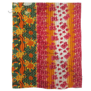 GD1035 Indian Vintage Cotton Kantha Work <b>Quilt</b> Indian Reversible Hand Stitched Heavy <b>Throw</b> Old Sari Blanket Patch Work Heavy - Product Image 2