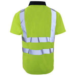 Polo de sécurité haute visibilité pour hommes, vêtements de travail, 100% polyester, vêtements de sécurité réfléchissants, polo, uniforme de gardien de sécurité - Product Image 5