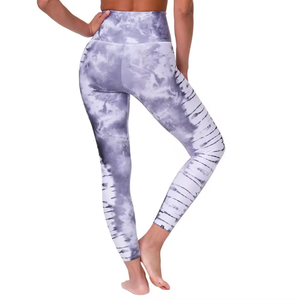 Diseño de logotipo personalizado Mujeres Cintura alta Cintura elástica Leggings de yoga Impresión de sublimación completa Pantalones de gimnasio deportivos - Product Image 3