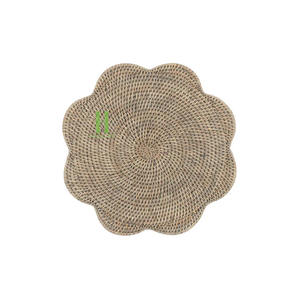 BEST SELLER Wedding Decoration Flower Rattan Scalloped <b>Placemat</b> Natural Hand Woven Rattan <b>Placemat</b> For Table Decoration - Product Image 5