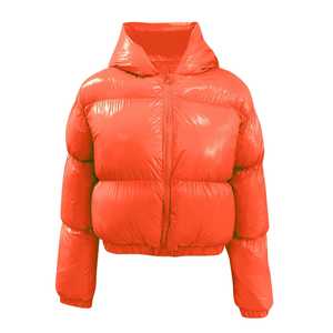 2025 chaquetas de bombardero de manga larga con cremallera para mujer de invierno de gran tamaño personalizadas chaqueta de mujer con capucha cómoda Color naranja - Product Image 6