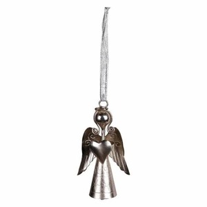 Ángel de Metal decorativo de vacaciones, adornos navideños, figuritas de árbol colgantes, fiesta en casa, suministros de decoración de temporada, artículos de regalo - Product Image 2