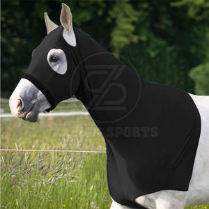 Capuche de cheval en nylon de haute qualité à couverture complète avec trous d'oreille confort supplémentaire pour le toilettage et la propreté - Product Image 1