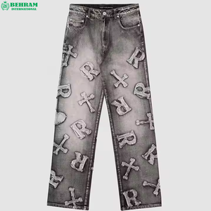 2026 New Trending Stacked Tracksuits 100% Cotton Heavyweight Winter Screen Printing Distressed <b>Embroidery</b> & Sweat Pants - Product Image 5