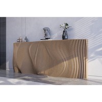 Table Console Moderne en Bois Massif Style Villa pour Entrée, Design Ondulé