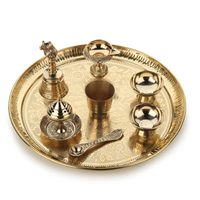 Fabriqué à la main en argent plaqué Pooja Aarti Thali au prix de gros fait à la main décoratif en argent plaqué Pooja Aarti Thali Home Decor