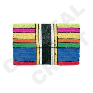 Bolso de Mano de Fiesta Vintage con Cuentas de Cristal de Lujo para Mujer, Cadenas de Perlas Bordadas, Colores Personalizados, Moda - Product Image 4