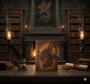 Unicorn/ Dragon Embossed Leather Journal <b>Blank</b> Notebook diary with Deckle Edge Vintage Paper Sketchbooks Calligraphy Notebooks - Product Image 2