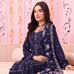 Bin Hameed Aafreen Collection d'hiver 3 pièces Salwar Kameez costumes Viscose pelouse broderie coton robe indienne et pakistanaise - Product Image 4