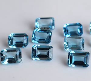 Topacio Azul Suizo Natural, Corte Octogonal, 4x6 mm, Facetado - Topacio Azul Suizo Suelto, Corte Octogonal - Product Image 4