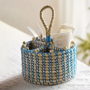 Porte-ustensiles en herbe de mer tissé à la main, prix bas, contenant à couverts en paille, porte-couverts en herbe de mer - Product Image 6