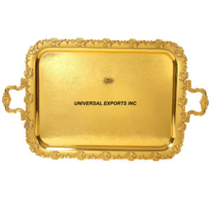 Plateau à chocolat en acier martelé Plateau doux de créateur plaqué argent Plateau à chocolat en métal de luxe élégant classique - Product Image 3