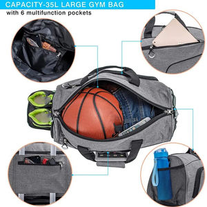 Bolsa de lona para deportes al aire libre de gran capacidad con estampado de logotipo personalizado, Material Oxford duradero, impermeable, accesorios de viaje para gimnasio - Product Image 5