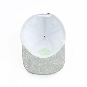 Sombreros de papá de 5 paneles no estructurados de alta calidad Logotipo personalizado Sombrero bordado en 3D Gorra de ala plana Gorra Snapback con perlas - Product Image 3