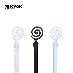 ปลายม่าน KYOK ลายเกลียว สีดำขาว ดีไซน์ทันสมัย อุปกรณ์ตกแต่งปลายม่านสำหรับราวม่าน - Product Image 1