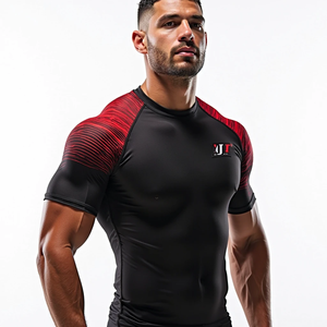 Profesional transpirable 100% poliéster manga completa Rash Guard BJJ MMA sublimado equipo atlético hecho para gimnasio entrenamiento artes marciales - Product Image 4