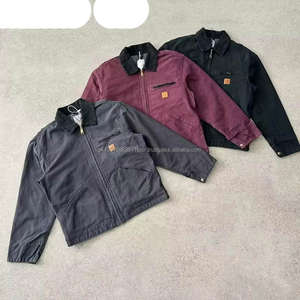 Blouson en jean unisexe Detroit J97 pour homme, style délavé, 100 % coton, coupe ample avec fermeture éclair, idéal pour l'automne - Product Image 4