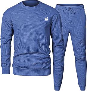 ชุดวอร์มผู้ชายไซส์ใหญ่ เสื้อสเวตเชิ้ตแบบสวม คอกลม กางเกงกีฬา ผ้าฝ้าย 100% ดีไซน์ปรับแต่งได้ แห้งเร็ว ระบายอากาศ - Product Image 1
