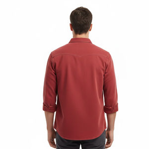 Camisa vaquera para hombre con cuello y puños elegantes, Camisa vaquera duradera para hombre con mangas largas, Camisa vaquera de lavado a la moda para hombre - Product Image 3