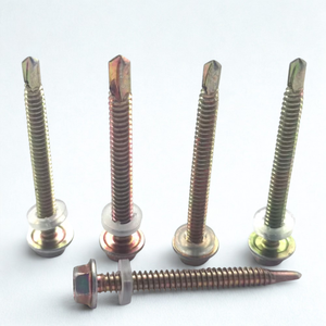 Vis autoperceuse à tête hexagonale avec rondelle hexagonale SDS Roffing C1022 DIN 7504 K en acier au carbone zingué jaune, prix compétitif - Product Image 6