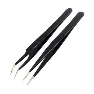 Détraire les perchoirs Angle de 45 degrés en acier inoxydable Extension de cils Pince à épiler Imprimer Outil à cils Pointe en fibre pointue de haute qualité - Product Image 6