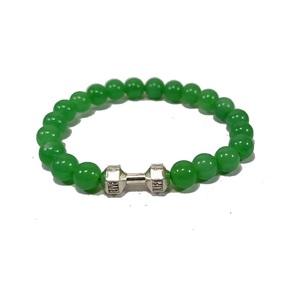 Bracelet en aventurine verte naturelle Bracelet d'haltères en pierre de lave Bracelets de perles mates bracelet d'haltère d'énergie de magnétite - Product Image 1