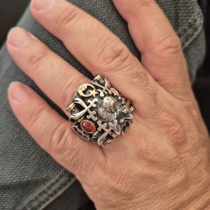 Vintage 925 Sterling Silver Wolf <b>Ring</b> Handmade Gothic Animal Jewelry Gemstone Detailed Men's <b>Statement</b> <b>Ring</b>, Vintage Style Gift - Product Image 5