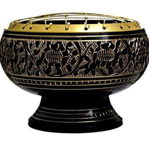 กระถางธูปทองเหลืองเคลือบผงสีดำปรับได้ - Product Image 4