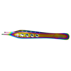 Adson Kocher Forceps 1x2 dientes con diseño de mango de agujero perforado Arco Iris Multicolor Acero inoxidable Medical Adson Forceps - Product Image 5