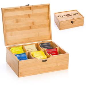 Caja de Almacenamiento de Té de Madera Maciza, Acabado Liso de Alta Calidad, Suministro al por Mayor - Product Image 1