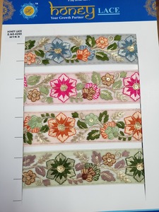 Garniture en dentelle brodée florale colorée Style de fleur écologique pour mariage Textiles de maison élégants bricolage artisanat décoration de vêtements - Product Image 3