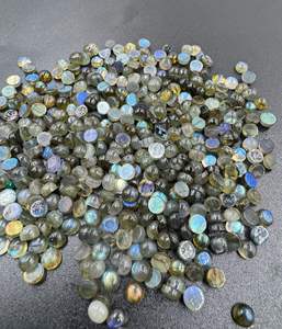 Labradorita llamativa azul Natural de alta calidad, piedra preciosa suelta, cabujón de forma lisa, fabricación de joyas de 6mm-10mm, lote al por mayor - Product Image 1