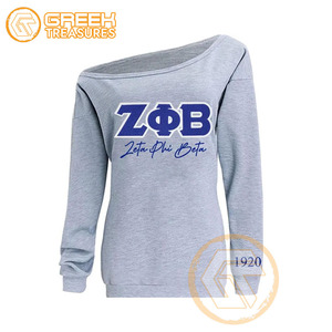 Sweat-shirt à col rond pour femme Zeta Phi Beta, personnalisé et brodé, en molleton de coton, idéal pour l'hiver – Vêtements de sororité en gros - Product Image 4