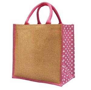 Sac de transport d'épicerie portable en jute avec logo personnalisé Supermarché Fourre-tout en toile de jute naturelle écologique Sac de jute biologique - Product Image 1