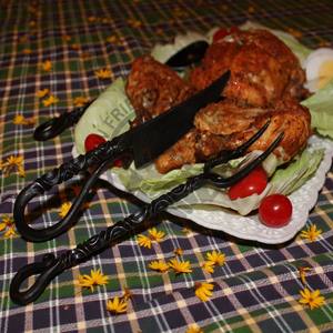 Ensemble de couverts en argent forgé à la main, style médiéval, pour salle à manger, cuisine, camping en plein air, grillades, couteau et fourchette - Product Image 5