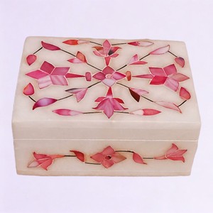 Belles boîtes à bijoux en marbre incrusté de nacre verte avec logo personnalisé emballage cadeau pour nouveau-né - Product Image 2