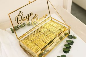 กล่องใส่เครื่องประดับทรงสี่เหลี่ยมหรูหรา ทำจากแก้วเคลือบทอง เป็นมิตรกับสิ่งแวดล้อม เหมาะสำหรับใส่เครื่องประดับชั้นดี ให้ความรู้สึกหรูหราและมีสไตล์ - Product Image 4