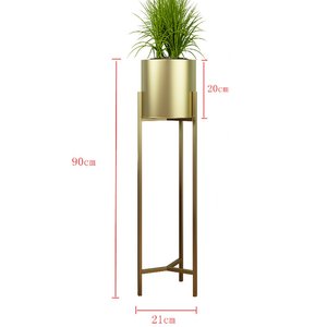Juego de 2 macetas de metal chapadas en oro, soporte de decoración moderna para el hogar, macetas únicas con soporte para accesorios de balcón para el hogar - Product Image 2