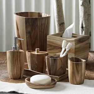 Juegos de accesorios de baño de madera de nuevo diseño para decoración, juego de baño de lujo para uso doméstico o hotelero - Product Image 3