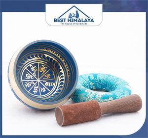 ชุดกล่องของขวัญชามร้องเพลงทองเหลืองระดับพรีเมี่ยม-ชามสมาธิเนปาลโบราณและสวดมนต์รักษาสีเขียว - Product Image 5