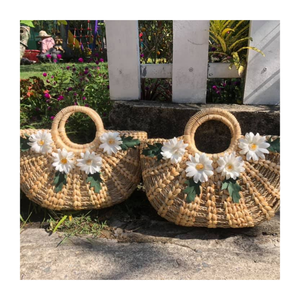 Top Trending Vietnam Water Hyacinth Bag Natural Handmade Woven <b>Basket</b> Tote Perfect for Summer Beach Use 2025 - Product Image 1