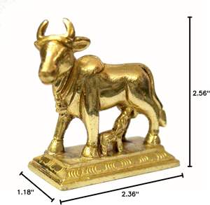 Latón Kamdhenu Idol Murti estatua hogar figuras decorativas Metal hierro fundido o latón decoración decorativa hecha a mano estatua de Metal - Product Image 2