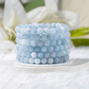 Hot Selling High Quality Aquamarine 8mm Round Beaded <b>Bracelet</b> Semi Precious Healing <b>Gemstone</b> <b>Bracelet</b> for Jewelry Meditation - Product Image 1