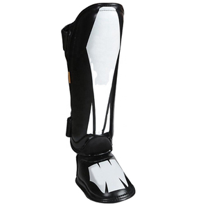 Custom Logo Elastic <b>Shin</b> Pads Waterproof MMA Boxing <b>Shin</b> <b>Guard</b> EVA Leather PU Material Sports Protection for <b>Muay</b> <b>Thai</b> - Product Image 2