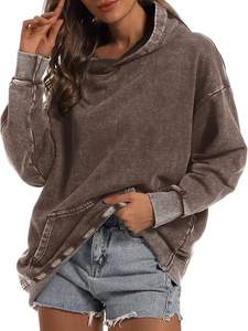 OEM Sudadera con capucha de gran tamaño para las mujeres al por mayor de manga larga sudadera de lana logotipo personalizado directo de fábrica - Product Image 3