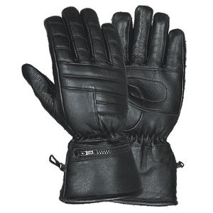 LEATHER BIKER GLOVES RIDERS CHOICE BLACK - Product Image 2